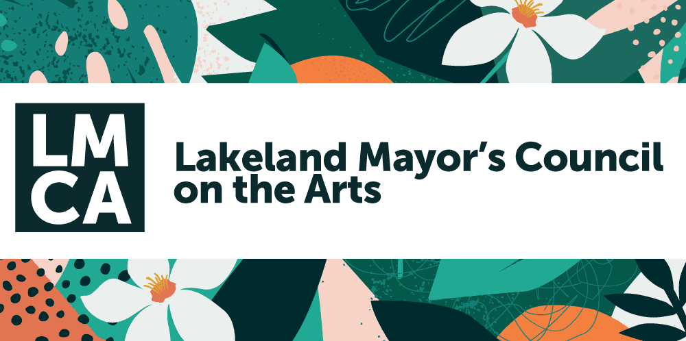 Floral background LMCA logo (Lakeland Mayor's Council on the Arts