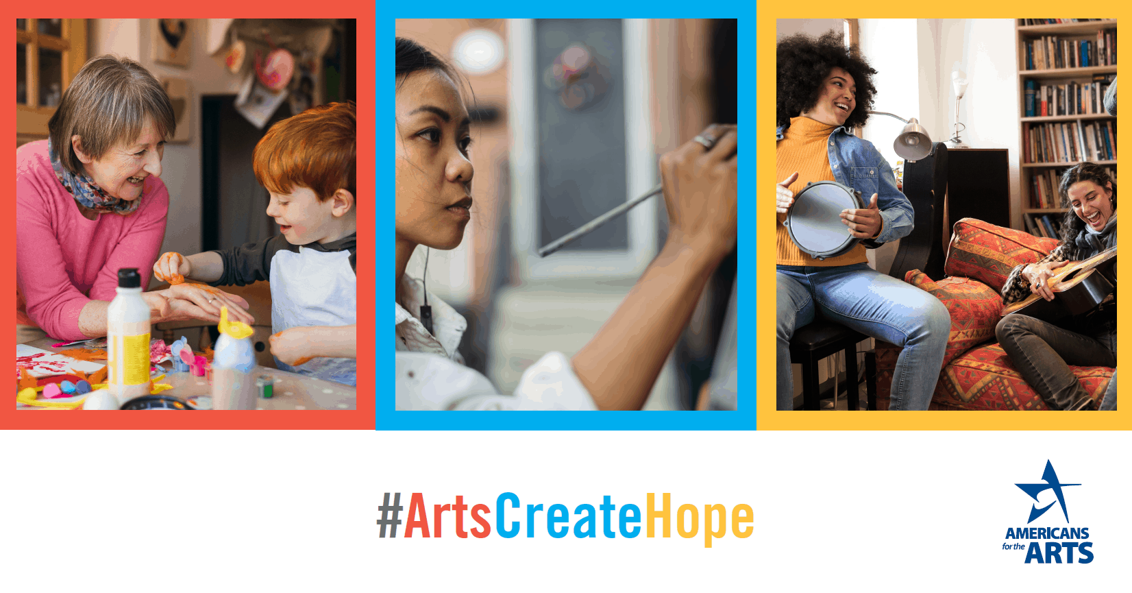 Arts Create Hope Trio of Images Americans for the Arts Logo