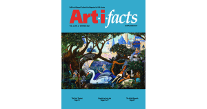 Art-i-facts Cover Vol 23, No 2, Summer 2021, painting by R.L. Alexander, Procession of the Swan Queen: oil on panel, 2021