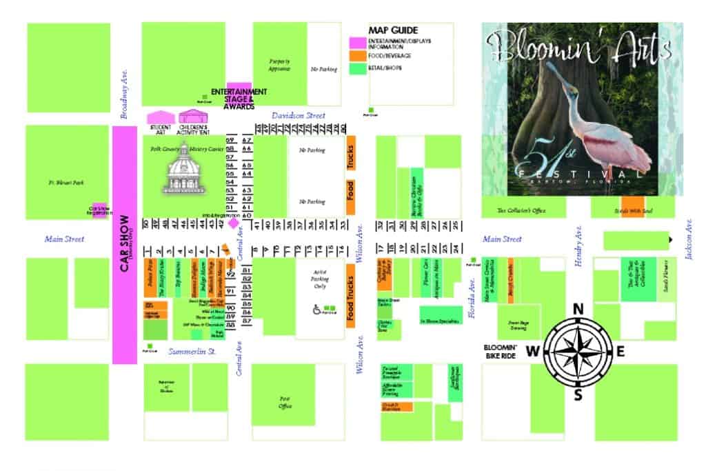 Map of downtown Bartow festival area