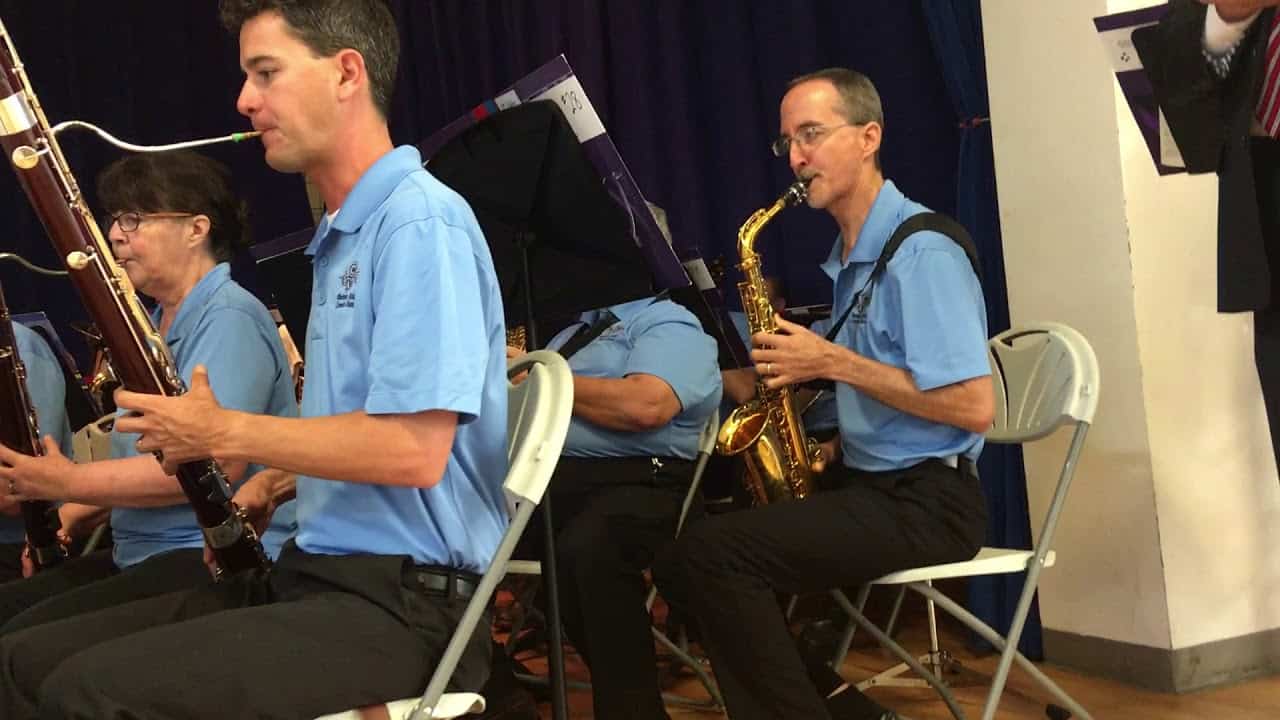 members of Bartow Adult Concert Band perform on stage