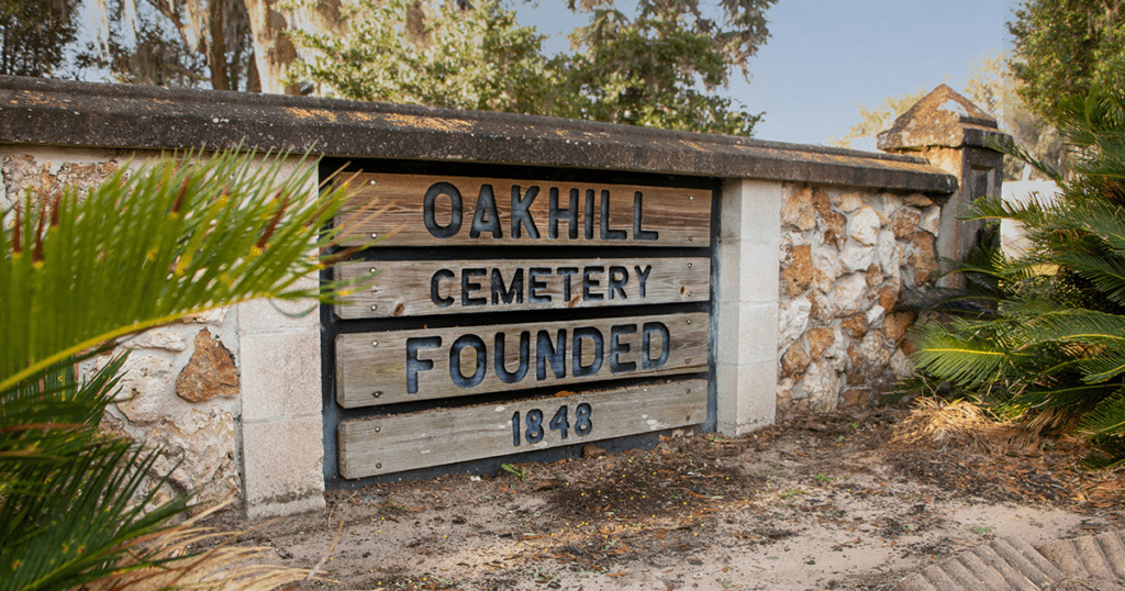 Oak Hill Cemetery founded in 1848.