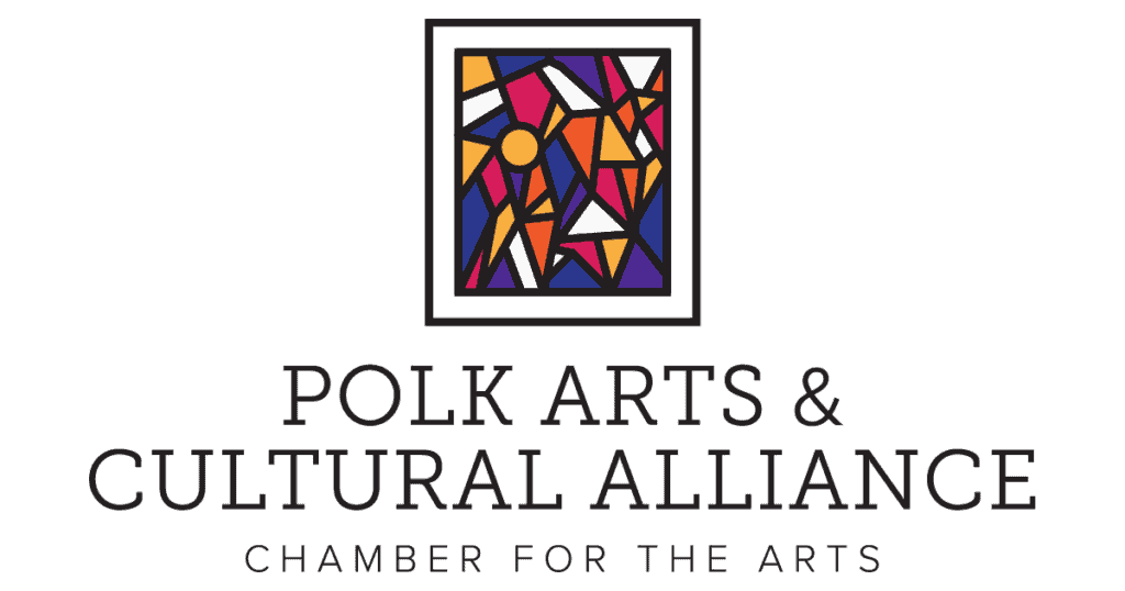 Polk Arts and Cultural Alliance logo stacked with tag line "Chamber for the Arts"